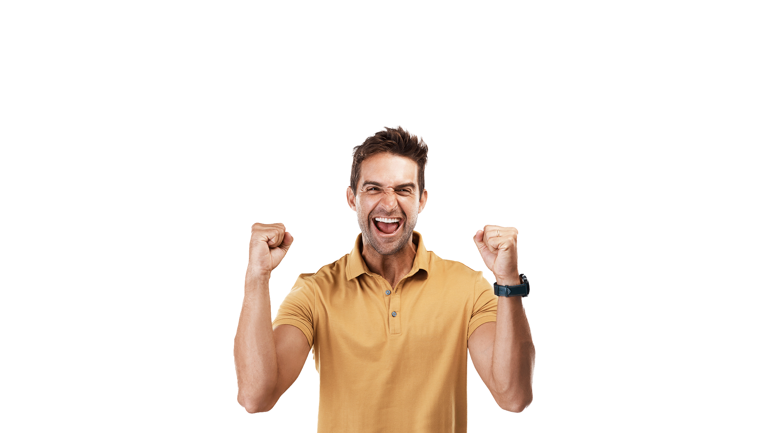 man happy about the transparent pricing